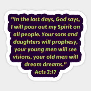 Bible Verse Acts 2:17 Sticker